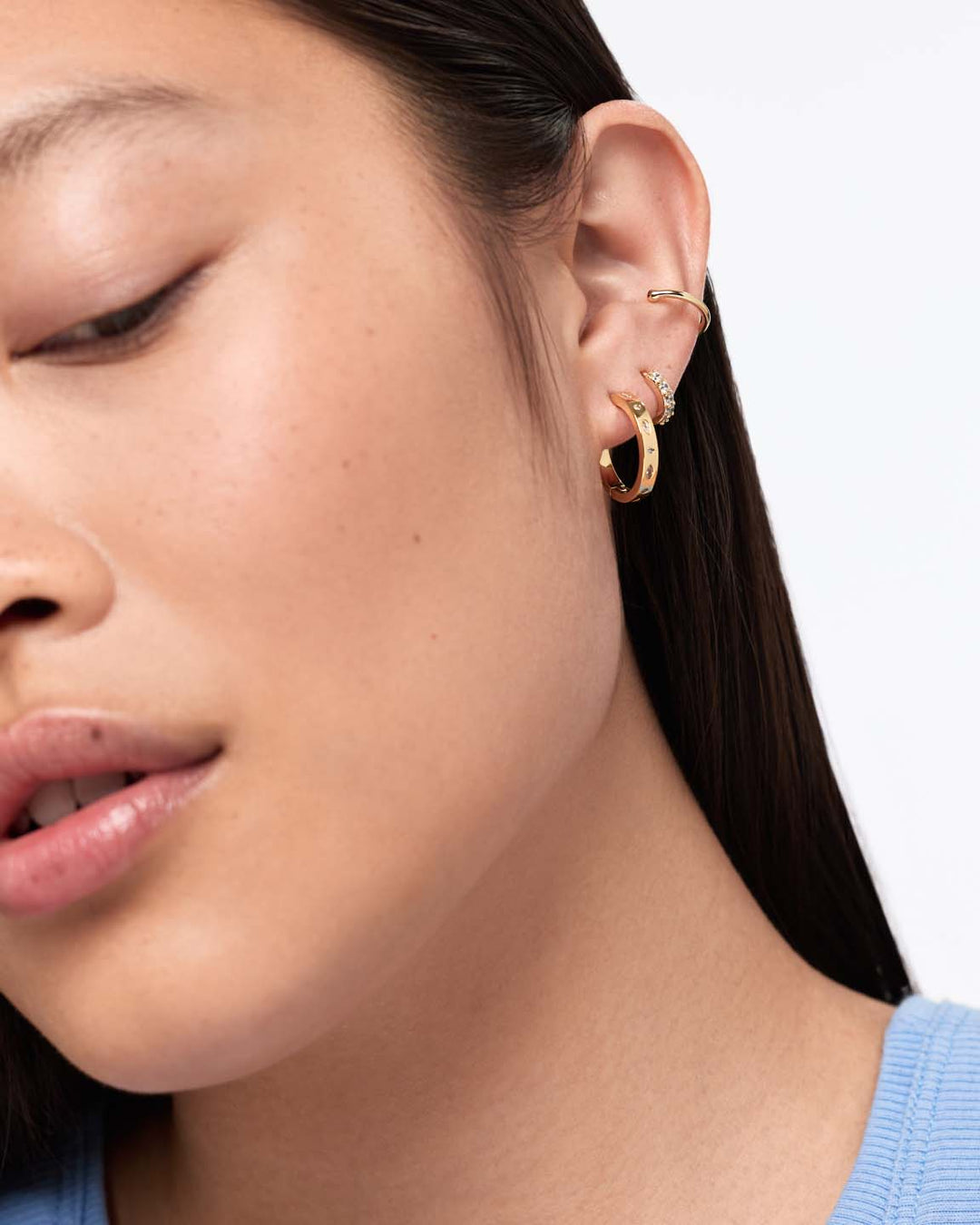 Gold Hoop Earrings - Selena Medium Hoops