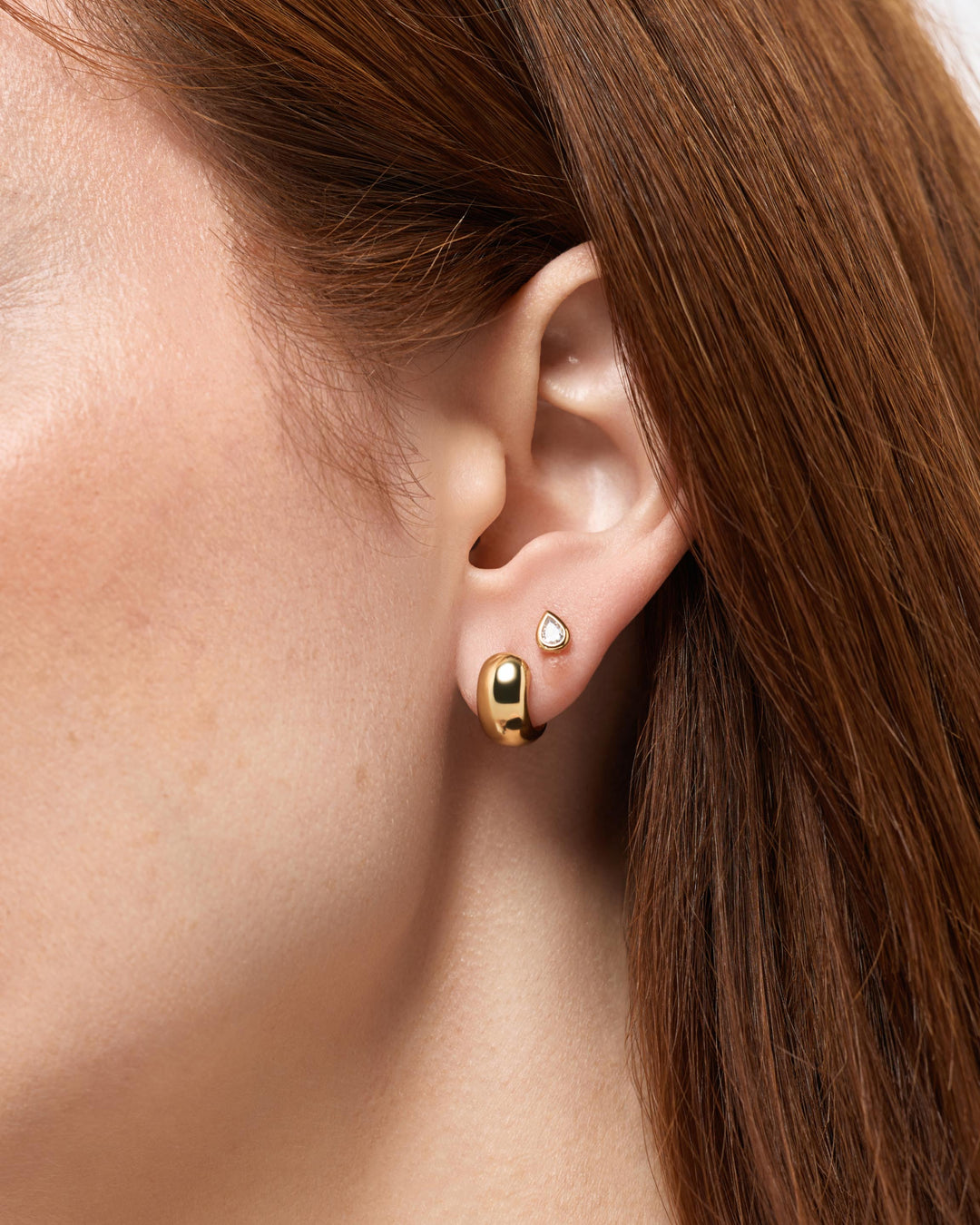 Gold Stud Earrings - Lennox Studs