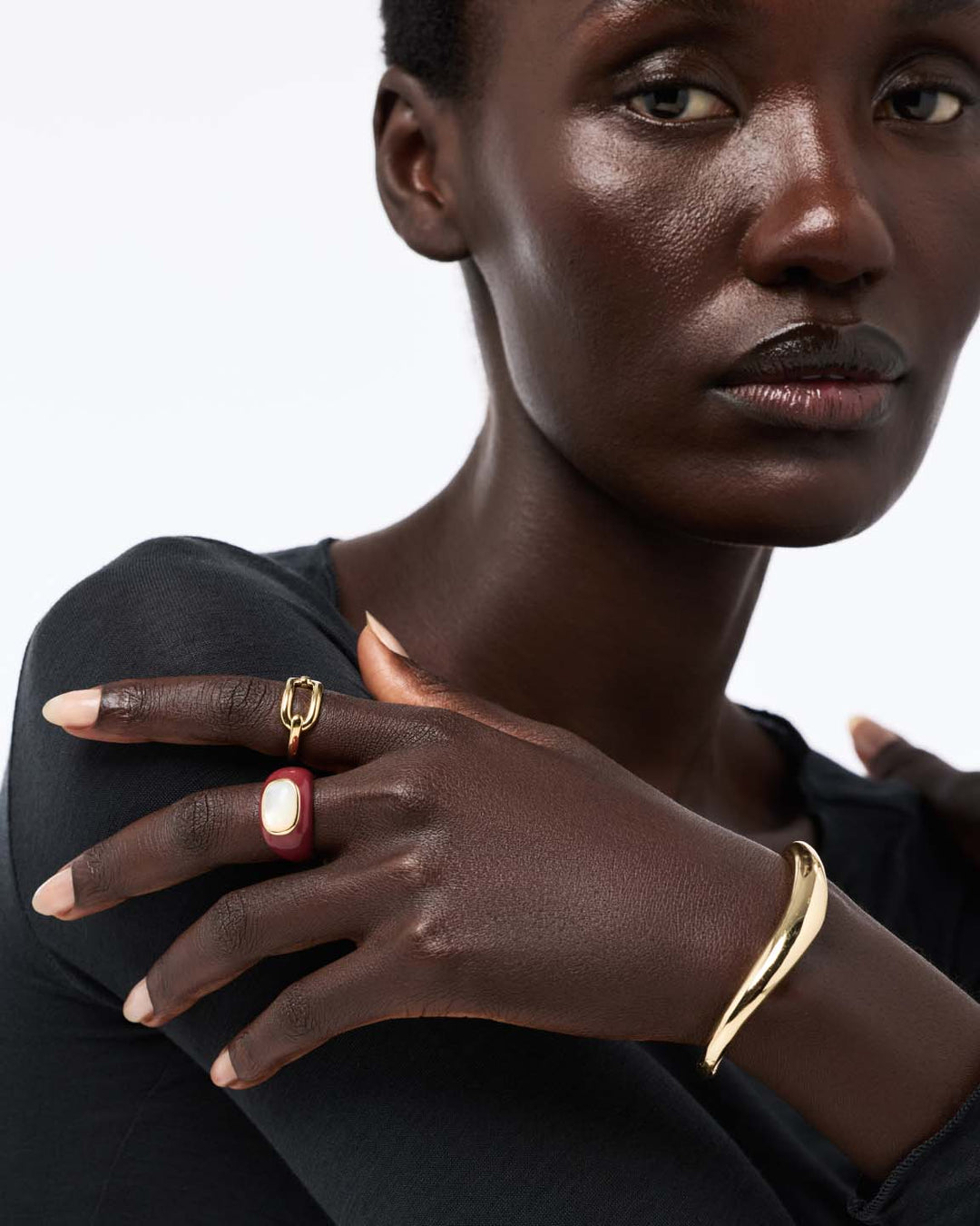 Statement Ring - Lennon Red Mother of Pearl