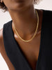 14K Gold Plated Lobster Clasp Statement Flat Mariner Chain Necklaces For Women Ana Luisa Morgan Wide