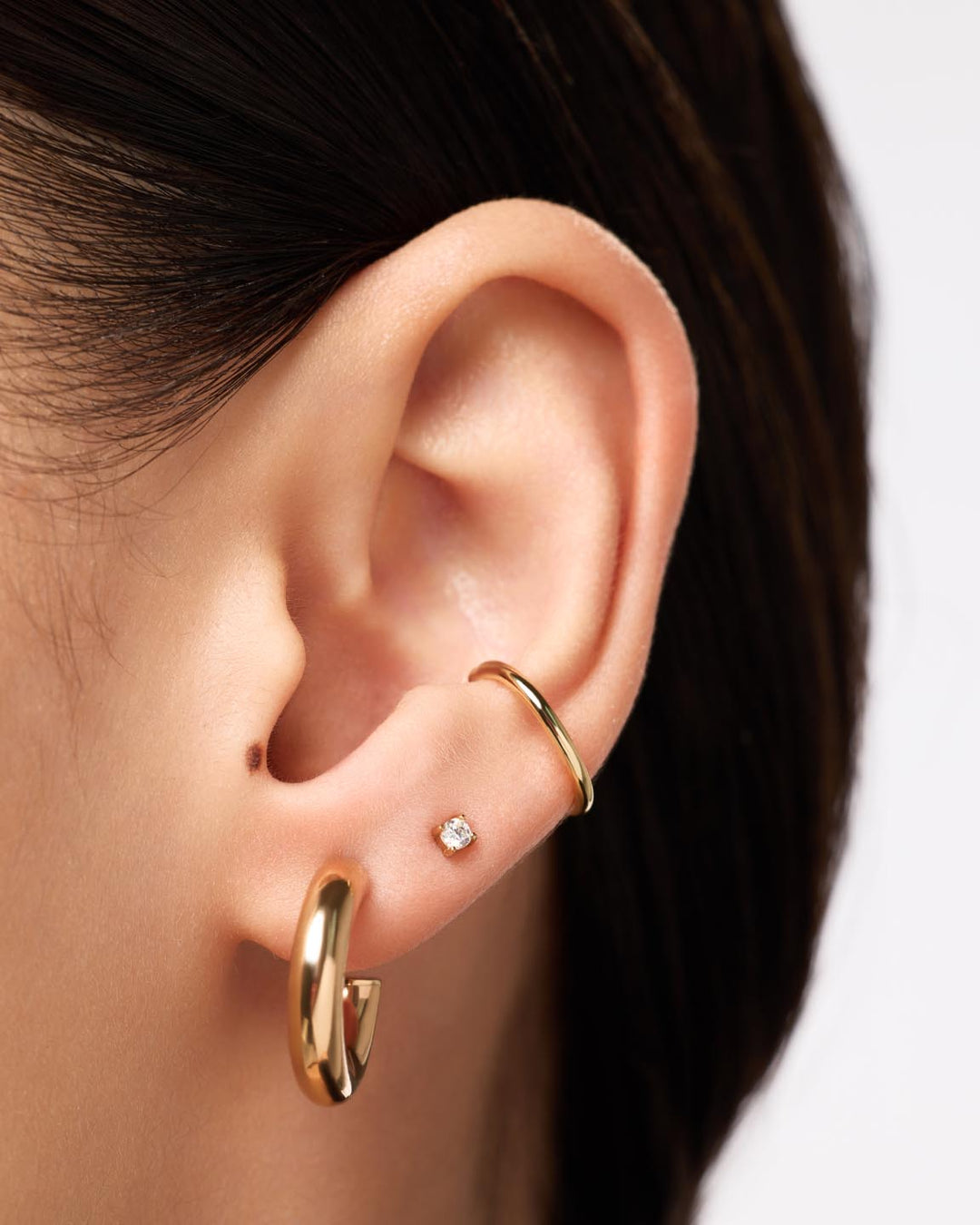 14K Gold Plated Sterling Silver Diamonds Stud Earrings For Women Ana Luisa Diamond Studs