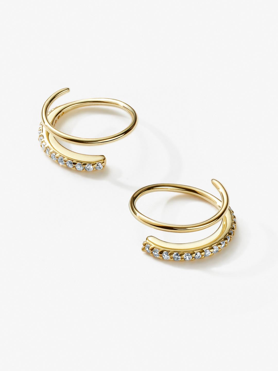 Double Hoop Earrings - Harley Pave