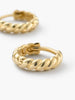 Ana Luisa Jewelry Earrings Huggie Twisted Hoop Earrings Gold Twist Hoops Solid Gold