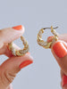 Ana Luisa Jewelry Earrings Medium Hoops Twisted Hoop Earrings Paris Pave Gold