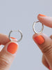 Small Slim Endless Hoops - Lo Small Silver