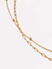 Layered Necklace - Gold Paperclip & Satellite Necklace