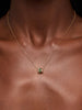 Solid Yellow Gold - Emerald Zeno Charm Necklace