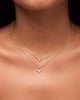 Solid Yellow Gold - Trillion Diamond Charm Necklace