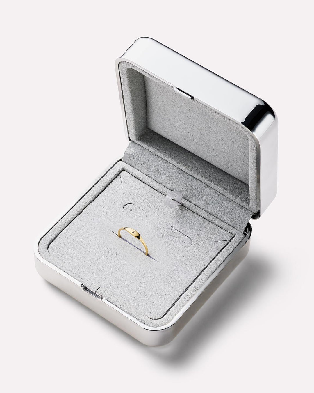 Solid Yellow Gold - Personalized Slim Signet Ring
