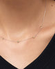 Solid Yellow Gold - Two Tone Heart Station Necklace