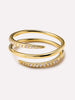 14K Gold Plated Cubic Zirconia Stone Spiral Band Rings For Women Ana Luisa Oren Triple