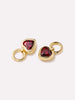 14K Gold Plated Red Cubic Zirconia Pull On Earring Charms For Women Ana Luisa Red Heart Charms