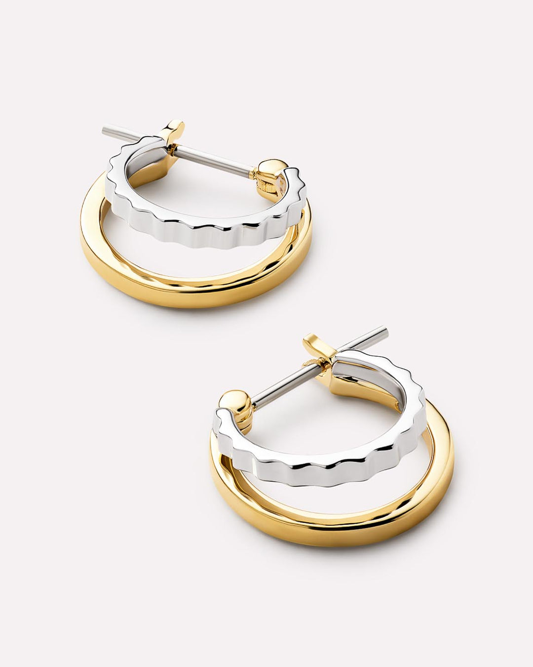 14K Gold Rhodium Plated Sterling Silver Two Tone Hoop Earrings For Women Ana Luisa Toda Two Tone