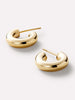 Chunky Gold Hoop Earrings - Gold Bold C-Hoops Mini
