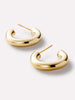 Chunky Gold Hoop Earrings - Gold Bold C-Hoops Small
