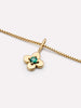 Solid Gold Birthstone Emerald Spring Ring Clasp Pendant Necklaces  For Women Ana Luisa Emerald Flower Charm Necklace