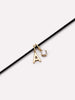 Solid Gold Black Cord Spring Ring Clasp Chain Necklaces For Women Ana Luisa Cord Charm Necklace