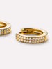 Solid Gold Diamond Fine Huggie Hoops Earrings For Women Ana Luisa Diamond Double Row Huggie Hoops