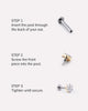 Solid Yellow Gold - Diamond Pear Flatback Studs