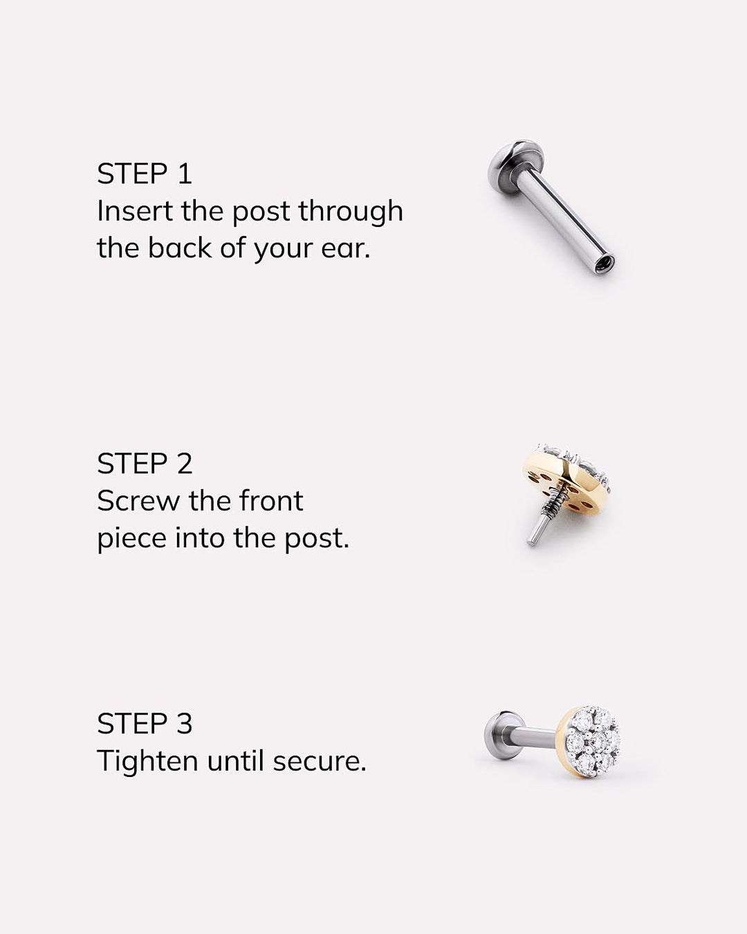 Solid Yellow Gold - Diamond Pyramid Flatback Studs