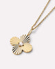 Solid Yellow Gold - Large Diamond Flower Charm Necklace