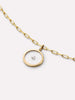 Gold Pendant Necklace - Gold Floating Diamond Large Necklace