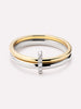 Solid Yellow Gold - Two Tone Diamond Link Ring