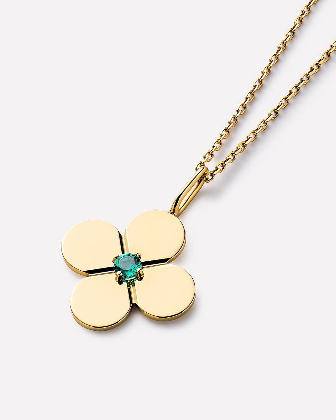 Solid Gold Emerald Solid Bloom Fine Green Flower Pendants Necklace Charms For Women Ana Luisa Gold Flower Charm Emerald