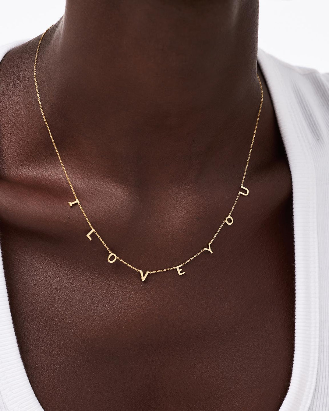 Solid Yellow Gold - Custom Initial Station Necklace
