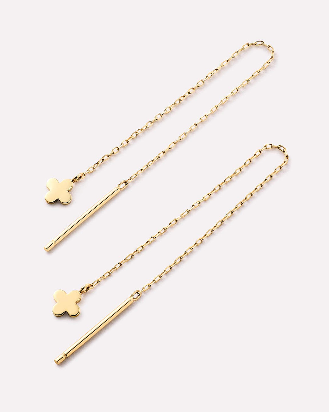 Solid Gold Solid Bloom Fine Flower Threader Earrings Ana Luisa Mini Flower Threaders