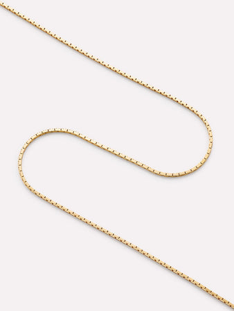 Solid Yellow Gold - Silk Chain Necklace