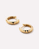 Solid Yellow Gold - Pyramid Huggie Hoops