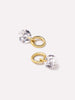 14K Gold Plated Cubic Zirconia Pull On Earring Charms For Women Ana Luisa Round Floating Stone Charms