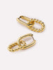 14K Gold Plated Open C Shape Small Double Hoop Drop Earrings For Women Ana Luisa Ash Double Mini