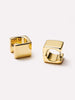 14K Gold Plated Open C Shape Square Huggie Hoops Earrings For Women Ana Luisa Aubrey Mini