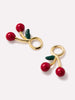 14K Gold Plated Red Enamel Pull On Fruits Earring Charms For Women Ana Luisa Cherry Charms