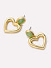 14K Gold Plated Aventurine Heart Love Oversized Earrings For Women Ana Luisa Laini Earrings