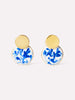 Enamel Earrings - Mini Kinoko Marble Blue