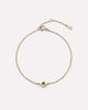 Solid Yellow Gold - Emerald Mini Flower Bracelet