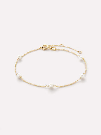 Ana Luisa Jewelry Bracelets Charm Bracelets Gold Pearl Bracelet Gold Pearl Station Bracelet Solid Gold