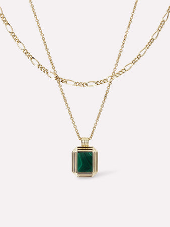 Layered Necklace Set - Temple Green
