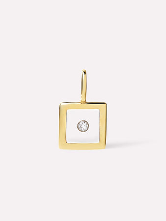Ana Luisa Jewelry Charms Gold Pendant Square Floating Diamond Charm Solid Gold