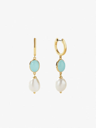 Pearl Drop Earrings - Noelle Mythical Blue