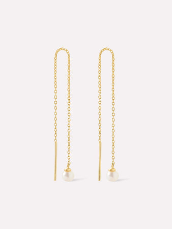 Pearl Threader Earrings - Abrielle