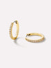 Ana Luisa Jewelry Earrings Hoop Earrings Gold Huggie Hoop Earrings Pave Huggie Hoops Medium Gold