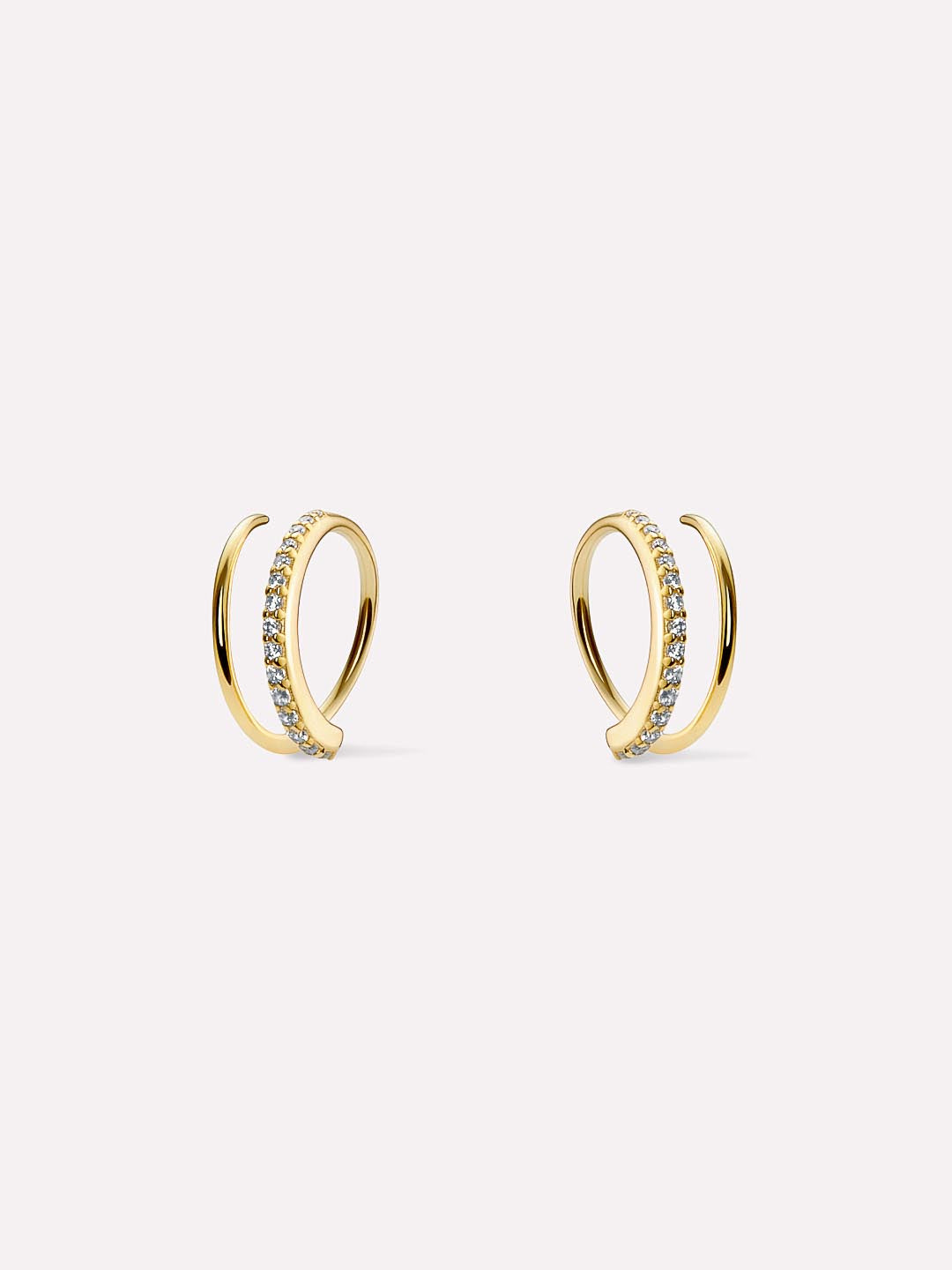 Double Hoop Earrings - Harley Pave