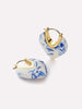 Ana Luisa Jewelry Earrings Medium Hoops Statement Earrings Spencer Marble Blue Gold