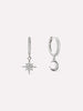 Ana Luisa Jewelry Earrings Small Hoops Crescent Moon Huggie Hoops Celeste Silver New1