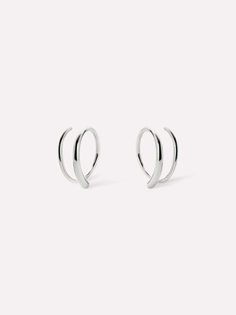 Double Hoop Earrings - Harley Silver