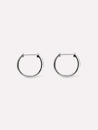 Small Slim Endless Hoops - Lo Small Silver